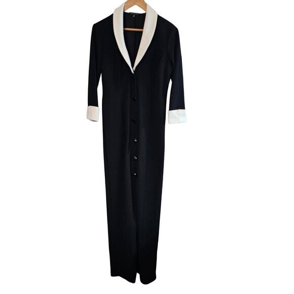 Marina Dress Womens Size Medium Black White Classic Whimsygoth Gown V-Neck Maxi - Picture 1 of 11